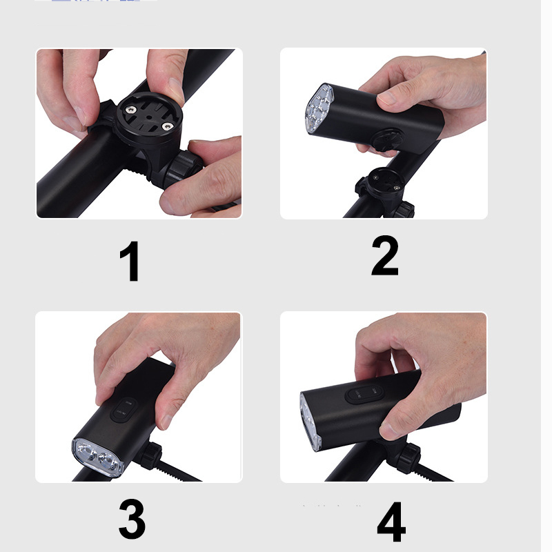 Super bright 6-light bicycle light with power bank function